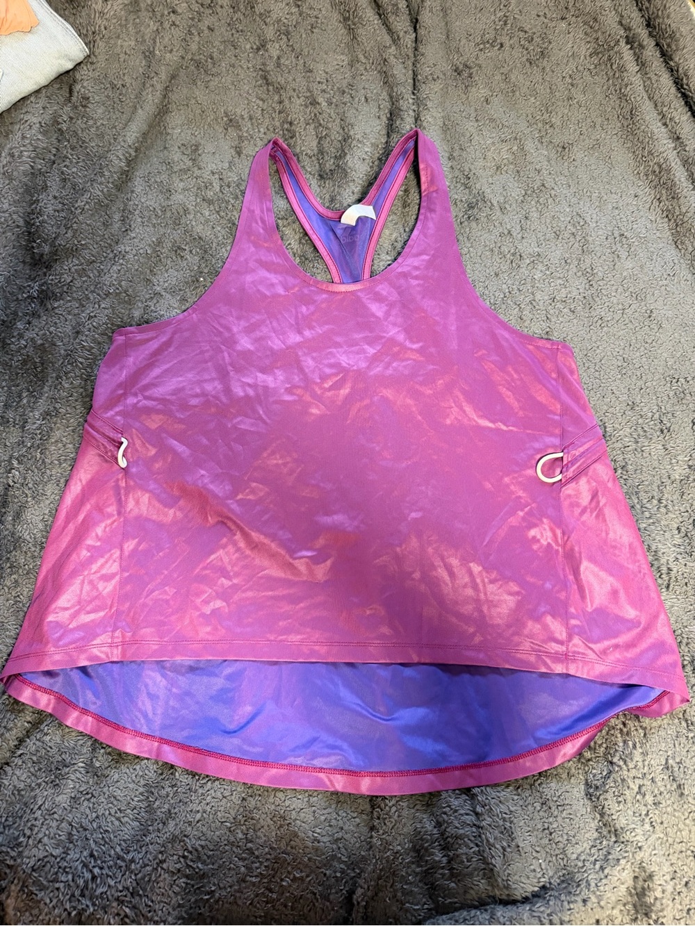 adidas Metallic Purple Racerback Sports Tank
